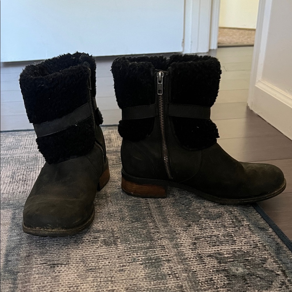 UGG Black Fur-Lined Boots